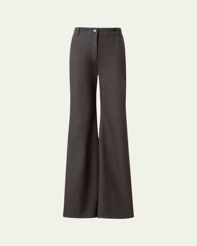 Celia Cotton Stretch Denim Bootcut-Leg Pants